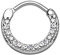Piercingfaktor Universal Piercing Septum Ring Clicker Schild gebogen mit Kristallen Lippen Nasen Lippe Ohr Tragus Helix Intim Augenbraue Horseshoe Silber