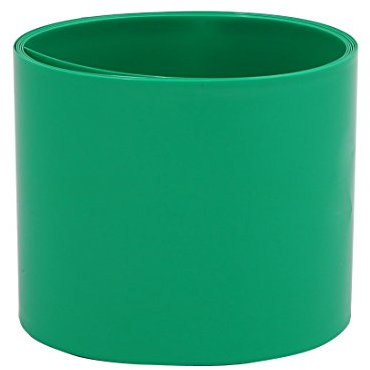 55mm Flat Width 1M Length PVC Heat Shrinkable Tube Green for AAA Batteries
