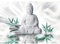 Runa Art Papel tapiz fotográfico flores Buda Zen 352 x 250 cm Lana Fondo De Pantalla XXL Moderna Decoración De Pared Sala Cuarto Oficina Salón blanco de la turquesa 9289011b