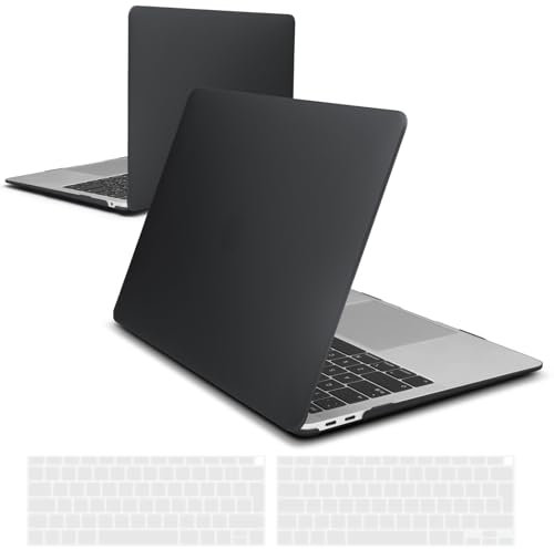 iNeseon Funda Compatible con 2021 2020 2019 2018 MacBook Air 13 Retina, Delgado Carcasa Case Dura & Cubierta Teclado para MacBook Air 13 Pulgadas A2337(M1)/A2179/A1932, Negro