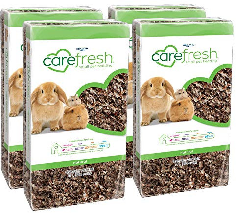 Carefresh 99% Dust Free Natural Paper Small Pet Bedding with Odor Control, 56 L (Pack of 4)