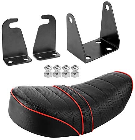 Hlyjoon Motorradsitz Leder Kissen Wasserdicht für Honda Z50 Z50J Z50R Z50M Z50Z Monkey G50F 50 Schwarz