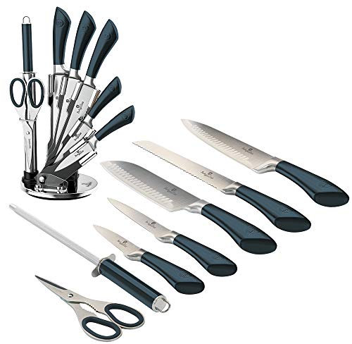 8-teiliges Messerset Messerblock Edelstahl BERLINGER HAUS Infinity Aquamarine BH-2415