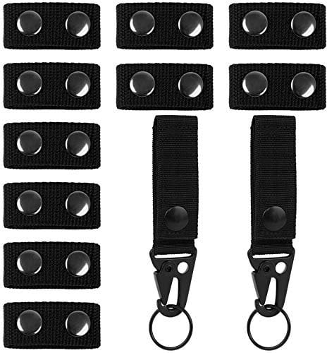 10 Stück Duty Belt Keeper Gürtelhalter Security Taktischer Gürtel Polizei mit 2 Stück Gürtel Karabiner aus Nylon Gürtel Keeper für Camping Wandern Sportarten (Schwarz)