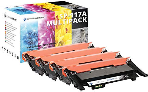 4 Schneider Printware Toner 50% höhere Reichweite I MIT CHIP I kompatibel zu HP W2070A W2071A W2072A W2073A 117A für HP Color Laser 150a150nw MFP 178nwg 179fwg
