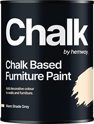 Hemway - Chalk Based Furniture Paint - Warm Shade White 1 L | Chalky Matt Shabby Chic Finish for Interior & Exterior Home Decor | Quick Dry & All-in-one