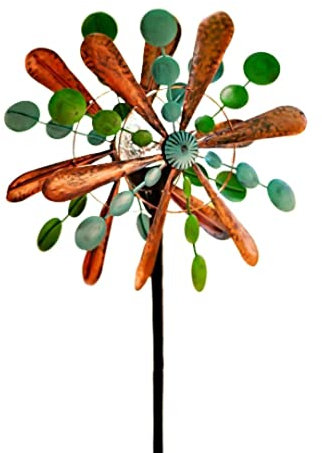 Aviator3 Mobile à Vent Solaire à LED Multicolore 190,5 cm Boule en Verre à énergie Solaire Rotation cinétique Double Direction pour terrasse pelouse et Jardin Facile à Assembler Changement de Couleur