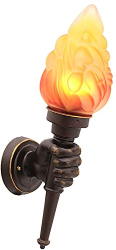 VOMI LED Fackel Wandlampe Flamme Wandleuchte Innen Außen Wandbeleuchtung Aussenleuchte Flurlampe Deko-Beleuchtung für Loft Wohnung Landhaus Korridor Treppenhaus Flur Balkon Schlafzimmerlampe