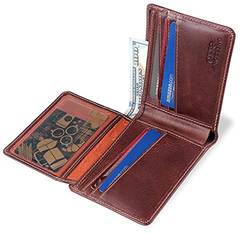 Otto Angelino Vintage Geldbörse aus echtem Leder (Braun)