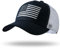 Trucker-Mütze mit amerikanischer Flagge, Snapback-Mütze, Baseballkappe für Herren und Damen, atmungsaktive Netzseite, verstellbare Passform, für Freizeitkleidung, Marineblau/Weiß, Einheitsgröße