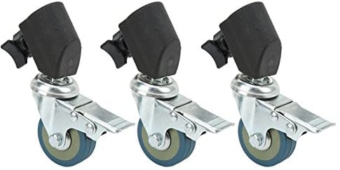 Zunate Light Stand Swivel Casters, 3pcs 22mm Professional Swivel Caster Wheels Set,Universal Rotation with Brake,for Photo Light Stands And Photography Tripods