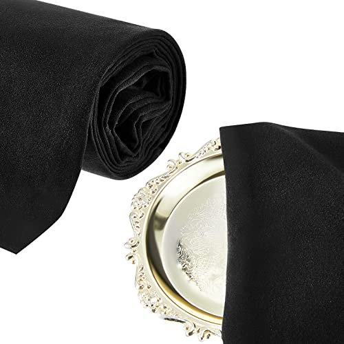 Anti-Tarnish Silver Cloth - 2 Yards Black Luxury Polishing Cloth for Jewelry, Silverware, Flatware, Silversmith Storage - 6.6 x 3.3 ft