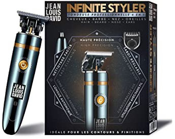 JEAN LOUIS DAVID - Infinite Styler - 4-in-1 Haarschneider, Bartschneider, Nasenhaarschneider, Ohrenschneider - Austauschbare Köpfe, Wiederaufladbar
