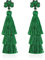 EVER FAITH Grün Quaste Ohrringe für St. Patrick's Day grüne Blatt Boho Gestaffelt Tassel für Damen