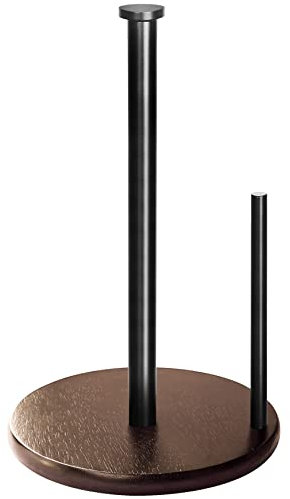 Holz-Papierhandtuchhalter für Arbeitsplatte, Oboding, Bauernhaus-Küchen-Papierhandtuchhalter, Ständer mit Echtholzsockel, passend für Standard- und Jumbo-Papierhandtücher (Dunkelbraun)