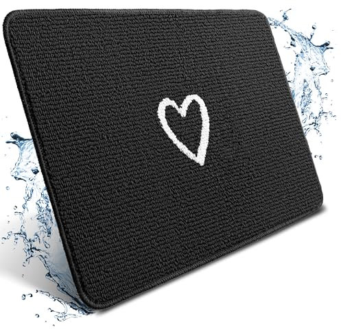 Zerbino interno [lavabile in lavatrice] di dimensioni perfette per la porta di casa. Zerbino nero 40 x 60 cm, tappetino interno per interni