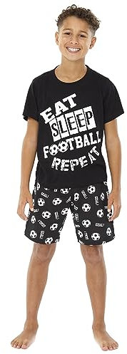 Boys Teens Gaming Gamer Football Short Pyjamas Set Nightwear Sleepwear UK Seller - Football - 9/10 Years
