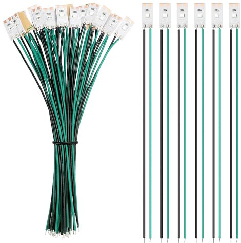 YIXISI 25 PCS 17mm Prewired Strip LED, 12V - 18V LED Strip Light, 2835 SMD LED Light, Green