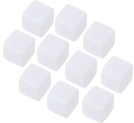 Kalttoy 10 Stück/Packung, Acryl, 16/18/20 mm, weiß, blanko, Lehrrequisiten, Spielzubehör, mathematische Werkzeuge, quadratische Eckwürfel, transparent