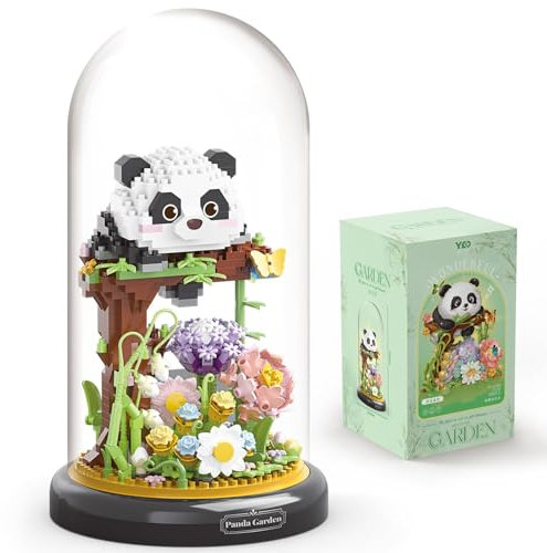 JOMIOD Ensemble de Construction de Fleurs de Panda pour Adultes, Amis des Plantes, bonsaï, Cadeaux de fête pour Enfants, Blocs de Construction d'animaux, Cadeau pour garçons et Filles – 999 pièces
