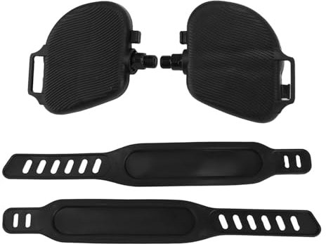 Premium-Pedale Stationäre Fahrräder mit Verstellbaren Riemen und Anti-Rutsch-Streifen-Design – 1 Paar – Ideal Heimtrainer (9/16 Zoll Gewinde)