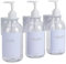 GOYISEE Douche Mur 3 Chambre shampooing et revitalisant Distributeur, Bouteille Rechargeable de shampooing et revitalisant avec étiquette imperméable à l'eau (3 Bottles 3 Wall Mounts-Clear)