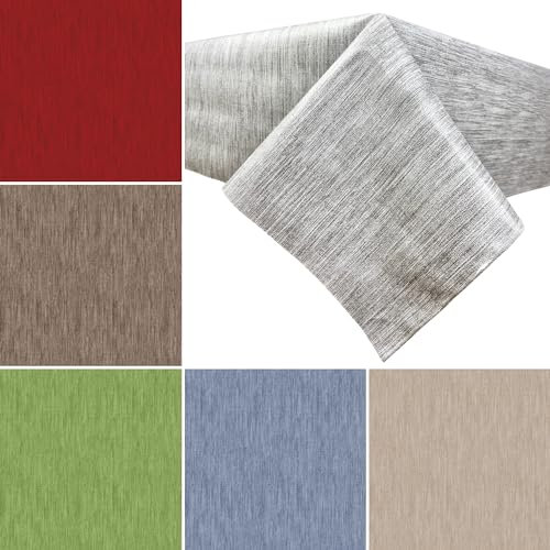 Artwelt Wachstuch Tischdecke Unifarben Gemustert Abwaschbar Wachstuchtischdecke Knitterfrei Tischtuch Folio Ideal für Küche Esszimmer Garten Outdoor Partys Besondere Anlässe (150X140cm, Grau)