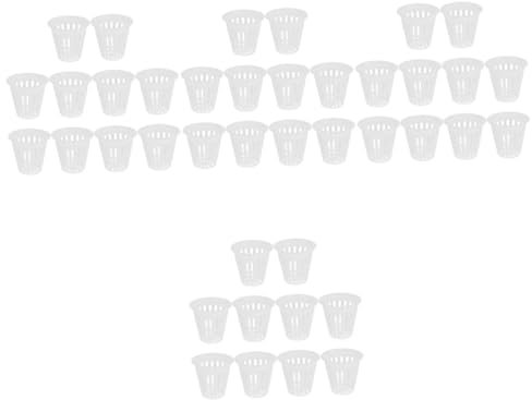 INOOMP 40 Pièces Panier de Plantation bac de Culture bassine Plastique Panier Net hydroponique coupelle pour Plante Fendue Pot orchidée Transparent Pot de Fleur Fournitures de Jardin