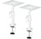 suptek Clamp-on Speaker Stand Desk Mount Set, 9.6 x 8.8 inch Trays, Height Adjustment and Tilt, Universal Audio Holders for Computer and Bookshelf Speakers, Elevated Sound, 2 Pack, White, SDM001W