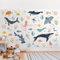 Bilderwelten Fototapete Kinderzimmer 158 x 240 cm Kinder Kindertapete Unterwasser Tiere Wale Selbstklebende Tapete Wandtapete Wanddekoration