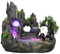 Zimmerbrunnen mit LED Beleuchtung Tischbrunnen Wasserfall mit Nebel IndoorWasserfall Steingarten Zimmerbrunnen Grüne Pflanze Brunnen für Home Schlafzimmer Schreibtisch Dekoration 30 x 18 x 26 cm