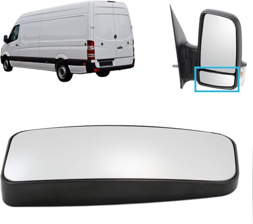 ALIGOPARTS RIGHT Driver Side Lower Wing Mirror Glass for Mercedes Sprinter 2006-2018, VW Volkswagen Crafter 2006-2018, OEM A0028114033 Replacement, Right Lower, Durable and Easy to Install