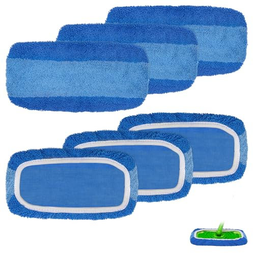 Mopas Paños Compatible con Swiffer Sweeper Cabezas de Fregona de Repuesto, Recambios de Fregona Microfibra Lavables 6 Piezas