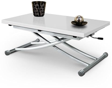 Giovanni Marchesi Table Basse relevable Mirage Blanc Laqué