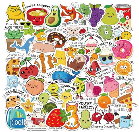 YEXATI Book Stickers - 100PCS Waterproof Aesthetic Stitch Stickers for Kindle, Water Bottles, Laptops, Scrapbook, Skateboard - Book Lover Gifts