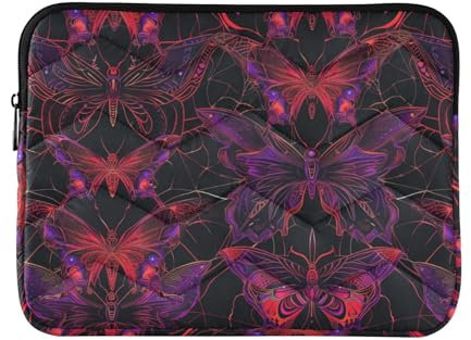 Laptop-Hülle mit Reißverschluss, 33 - 35,6 cm, Cyber-Schmetterling, Computertasche mit Reißverschluss für Laptop