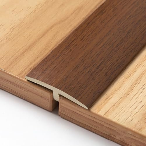 Raouoae Bande De Protection Autocollante En PVC En Forme De T Pour Seuil De Porte, Protection De Sol Stratifié Et Joint De Carrelage, Bande D'étanchéité Pour Sol Bois, Durable Et Résistante(Kaffeefarb