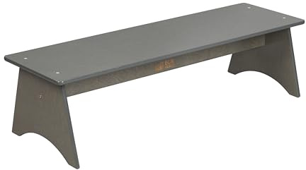 ECR4Kids Wooden Kiddo Classroom Bench, 12in Seat Height, Childrens Furniture, Grey Wash