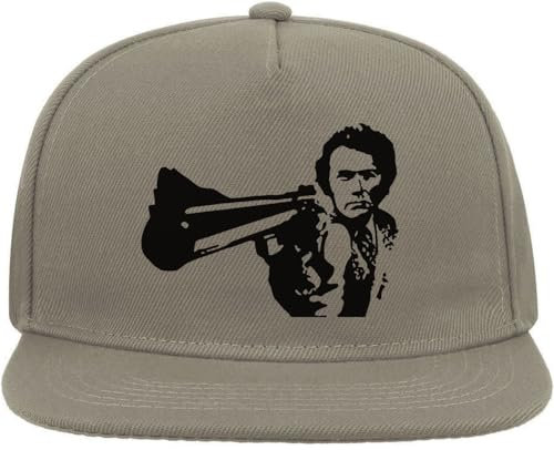 Man Aiming Snapback Flat Visor Cotton Blend Cap Gray, grau, Einheitsgröße