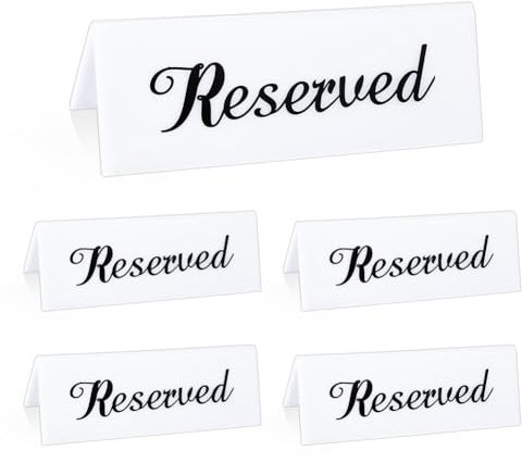 UNICRAFTALE 5 Stück Tisch Reserviert Schilder Schwarzer Acryl Tisch Reserviert Hochzeitsschild Gästereservierung Tischplatzschild Für Restaurant Doppelseitige Tisch Reserviert Schilder Für Partys