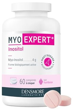 Densmore - MYO EXPERT - 4000mg myo inositol - SOPK, équilibre hormonal - Complément alimentaire - Haut dosage myo inositol - 60 comprimés à croquer - Cure 20 jours - Goût frambroise