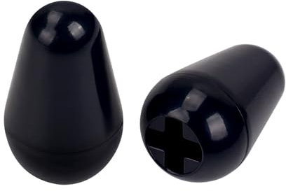 Banworks Guitars 5-Way Toggle Switch Tip Imperial 4.9mm (3/16) Pickup Selector Switch Caps Switch Knob for USA Fender Stratocaster Strat Telecaster Tele Electric Guitars Pack of 2 JT/DWQM-04 Black