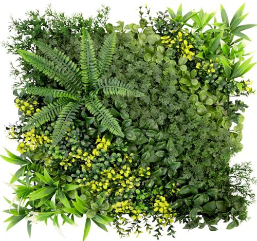 KARAT Mur de plantes artificielles à fixer au mur - 50 x 50 cm - Jardin mural - Plantes artificielles décoratives pour mur, balcon et jardin (éléments multiples)