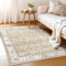 WITSHOCK Teppiche Wohnzimmer 90x160 cm: Vintage Boho Teppiche Schlafzimmer - Waschbarer Kurzflor-Teppich mit Rutschfester Unterseite für Esszimmer & Spielteppich inder (Gelb)