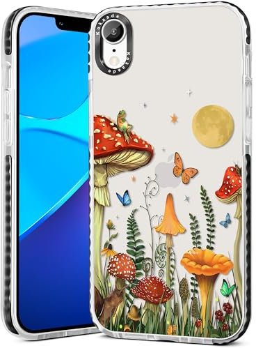Kokaade for iPhone XR Case for Women Girls - Cute Kawaii Mushroom Butterfly Design Fashion Phone Cover Girly TPU Funda for iPhone XR