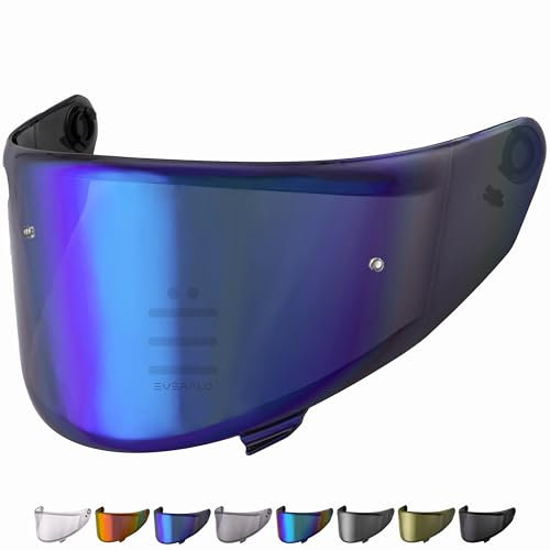 Everalo Visiera Compatibile con Suomy Speedstar - Stellar - Track1 - Tx Pro - Track - Visiera Casco Suomy Compatibile - Pinlock e Tear Off Ready (Blu)