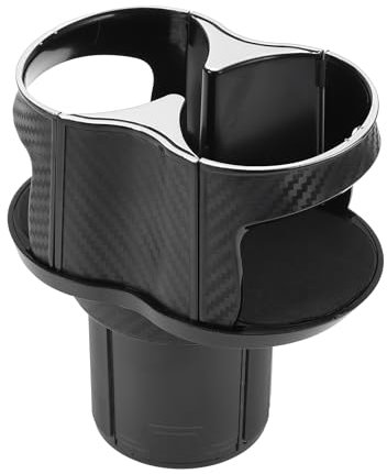 HEROFFIX 1 Pcs for Most Vehicles 2 in 1 Car Cup Holder Drink Holder Cup Extender Holder 127x64x121mm Carbon Fiber Black ABS