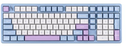 MechLands Blade101 kabellose Aluminium-Gaming-Tastatur, mechanische Tastatur mit Dichtung, BT5.0/2.4GHz/USB-C Hot Swappable Custom Keyboard mit 5000mAh Akku, RGB, NKRO für Win/Mac (Blau)
