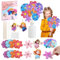 12 Stück Blumen Bastelset Kinder, Blumenstrauß Geschenke für Mädchen mit Pailletten, Papierbastelset Poke Art Blumen Basteln Kinder, Moosgummi Bastelset Frühling für Mädchen Ab 3 4 5 6 7 8 Jahre