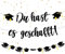 Graduation Deko Girlande Schwarz, Du hast es geschafft Banner, Abschluss Deko Banner Papier, Abschlussfeier Graduation Party Deko für Abitur, Bachelor und Master Abschlussfeiern